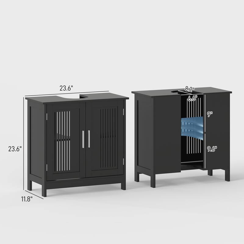 kleankin Under Sink Cabinet for Efficient Small Bathroom Storage, Modern and Elegant Bathroom Cabinet Storage for Small Spaces