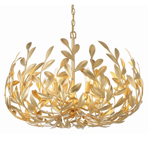 slide 2 of 11, Crystorama Lighting Group 533 Broche 6 Light 27" Wide Taper Candle Antique Gold