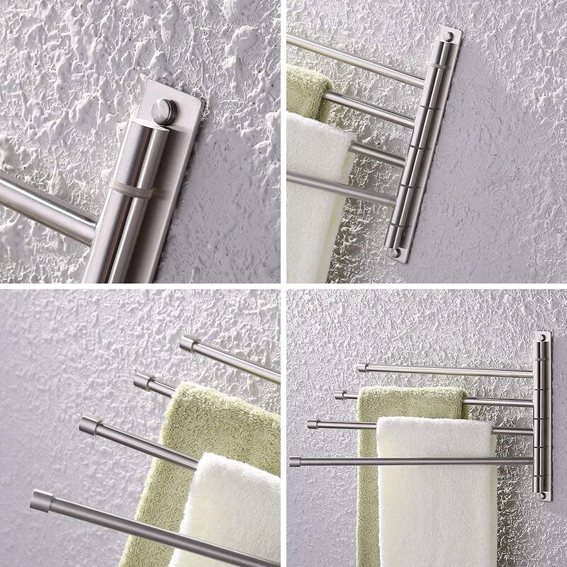 Wall Mounted Bathroom Swivel 4-Arm Towel Bar
