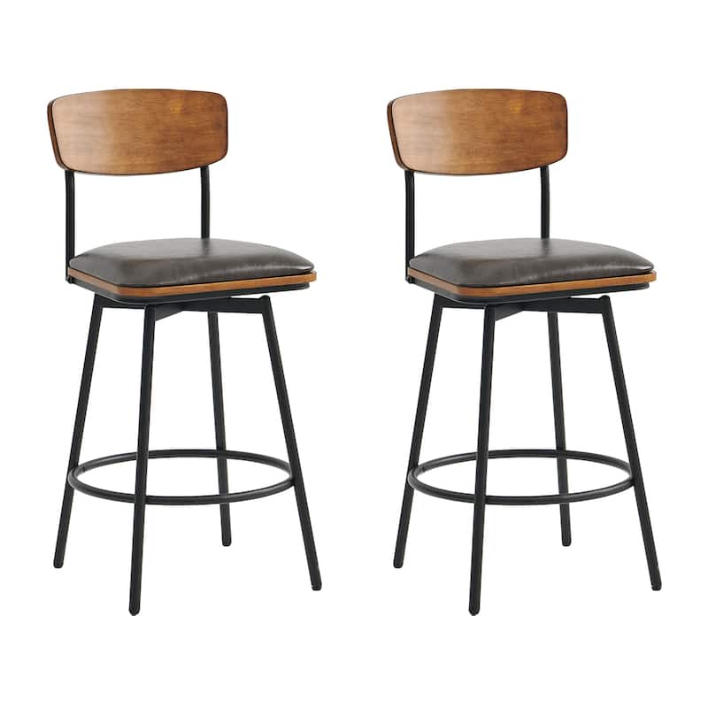 Spruce & Spring Claire Swivel Counter Height Bar Stool Set