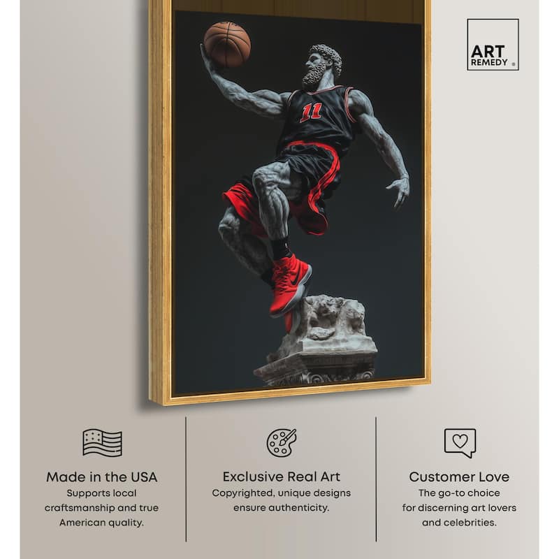 Basketball Sculpture Canvas by Art Remedy