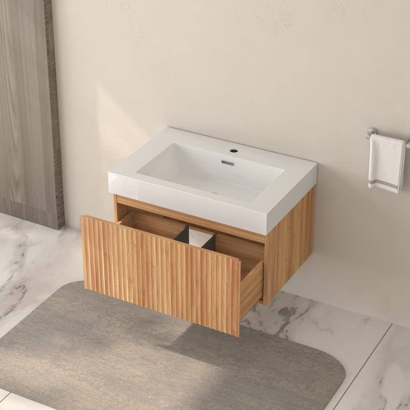 Wall Mount Bathroom Vanity with Sink Top with Drawer