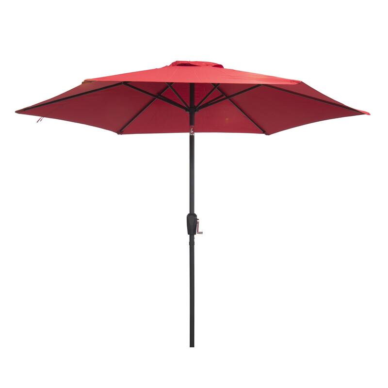 9 ft Powder Coated Aluminum Market Outdoor Patio Umbrella - Red