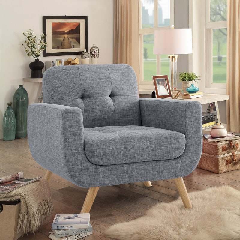 Moser Bay Clementina Upholstered Arm Chair with Rubber Wood Base