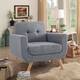 Juliana Tufted Linen Club Arm Chair By Moser Bay