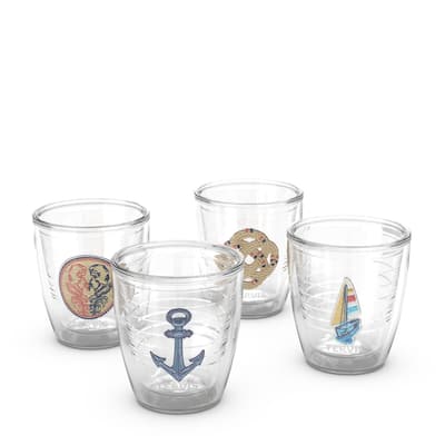 Tervis Ol' Time Maritime Boating Collection Made in USA Double Walled Insulated Travel Tumbler, Assorted - 12oz - 4pk