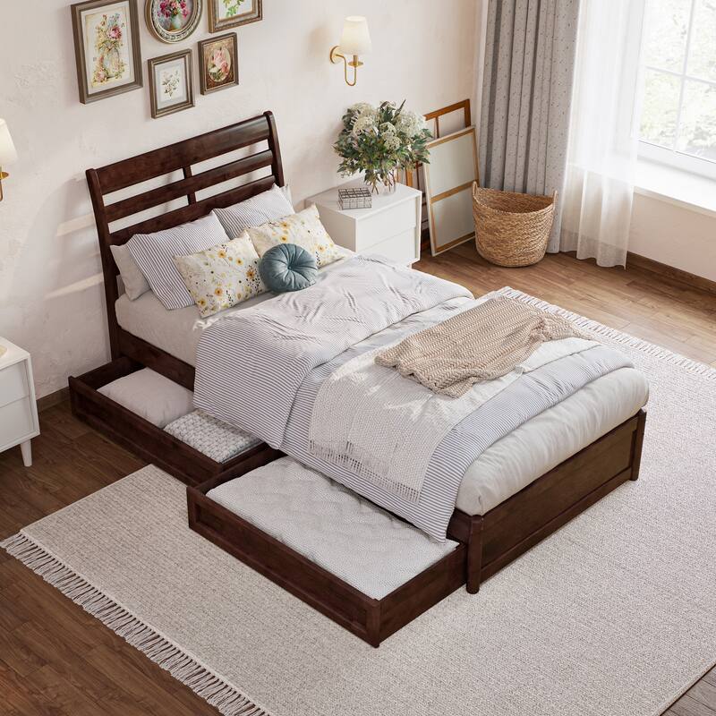 Emelie Platform Bed with Panel Footboard and Storage Drawers