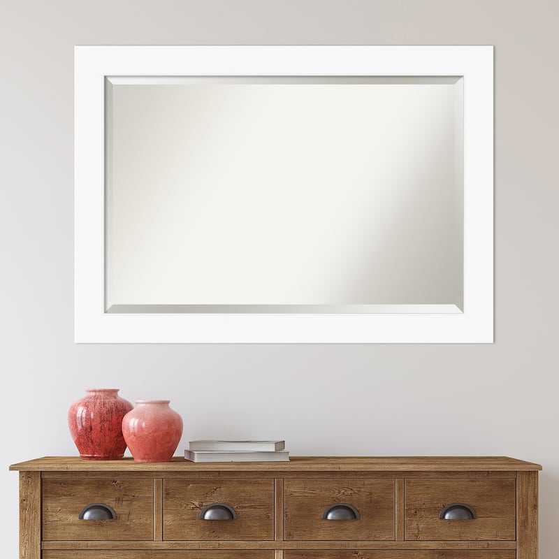 Beveled Wall Mirror - Cabinet White Frame - Cabinet White