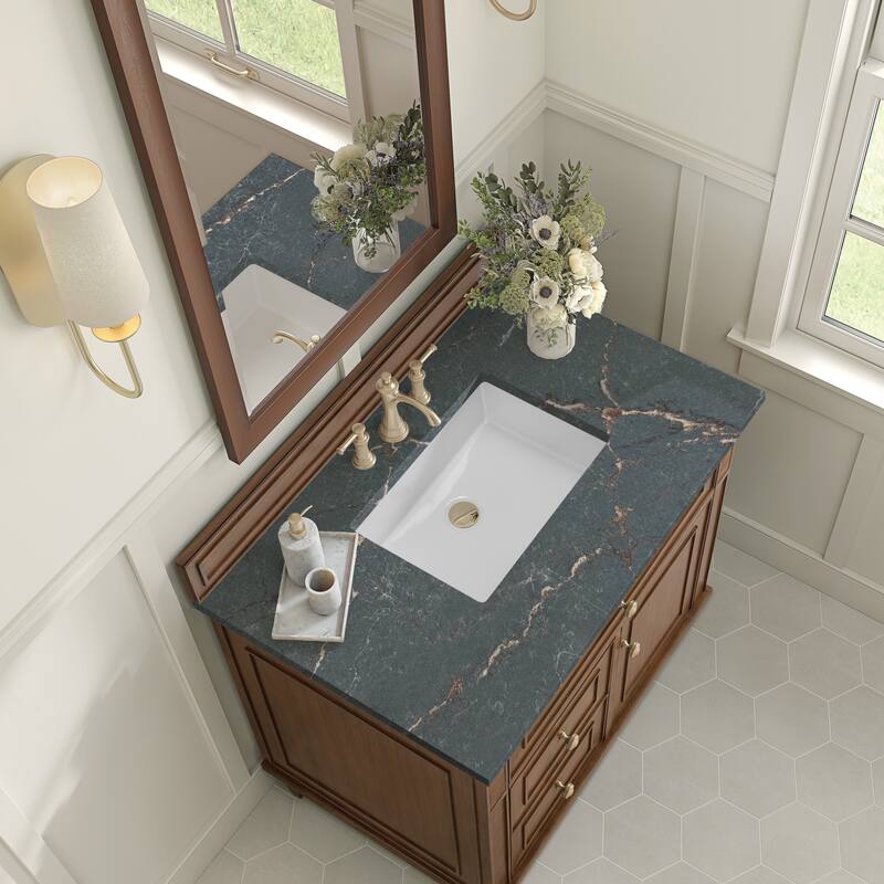 James Martin Vanities Lorelai 36" Single Vanity, Mid-Century Walnut