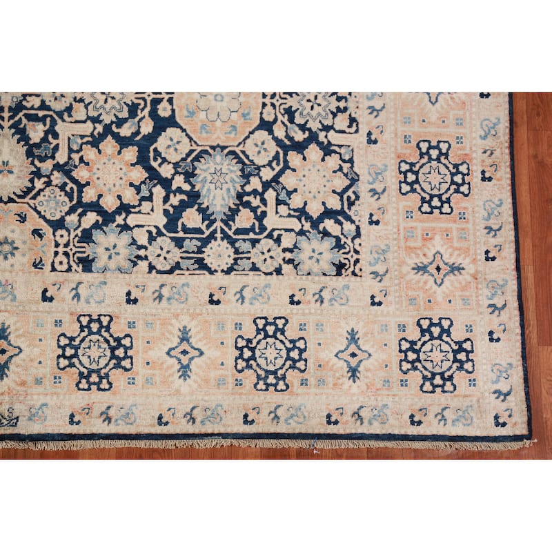 Vegetable Dye Blue Ziegler Oriental Area Rug Hand-Knotted Wool Carpet - 8'1"x 10'1"
