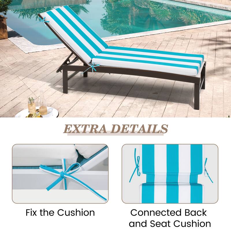 Pellebant Outdoor Patio Chaise Lounge Cushion