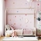 preview thumbnail 2 of 9, Velvet Wood Kids Bed Twin Size House Bed with Roof