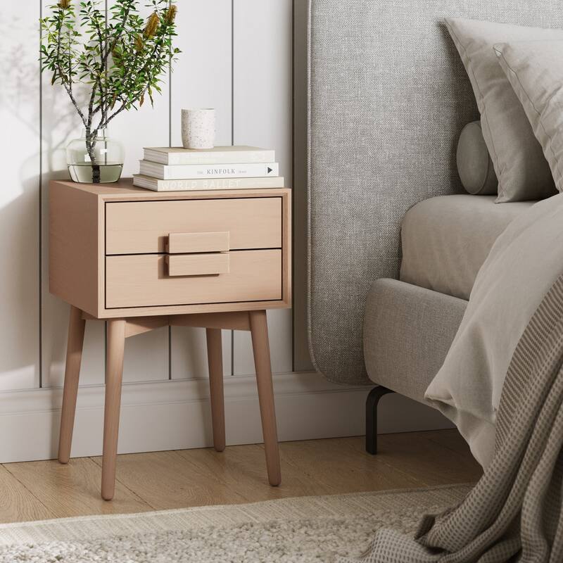 Nathan James Harper 2-Drawer Mid-Century Side Table