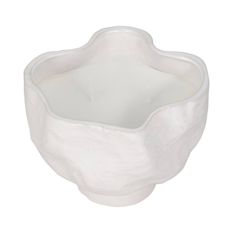 Sagebrook Home Ceramic Soy Wax Candle for Serene Outdoor Ambience - 6" x 6" x 5"