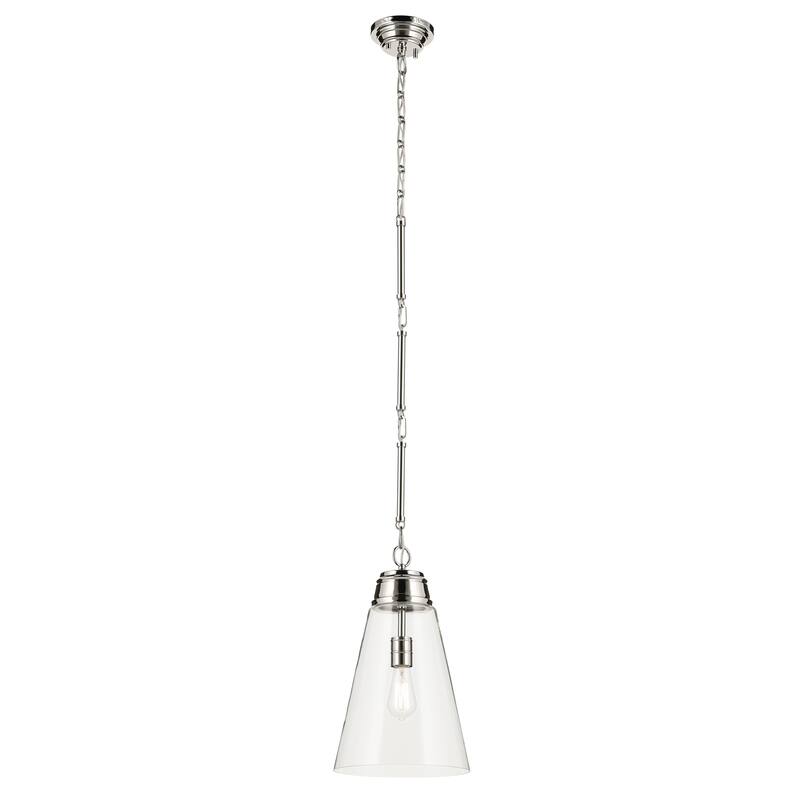Kichler Lighting Marsailli 19" 1-Light Medium Pendant with Clear Glass in Brushed Nickel - 11.5