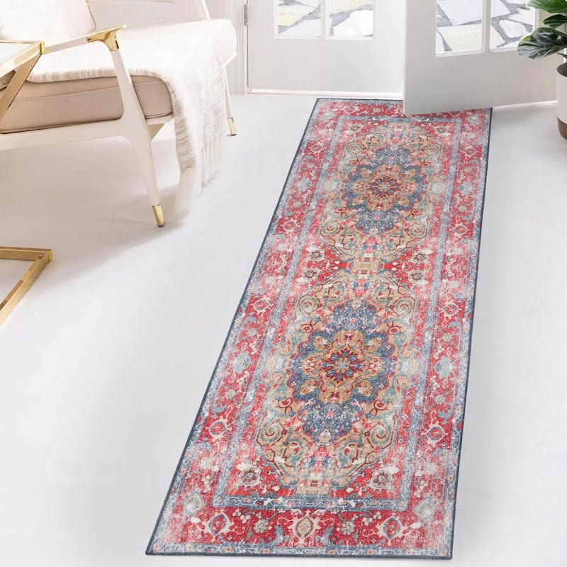 Superior Tanager Rustic Non-Slip Machine Washable Indoor Area Rug or Runner - 2' 7" x 8'