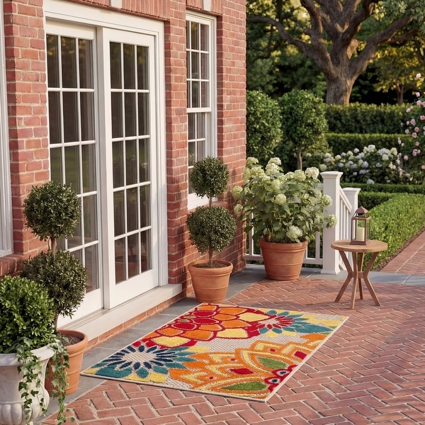 SAFAVIEH Cabana Elvezia Indoor/ Outdoor Waterproof Patio Floral