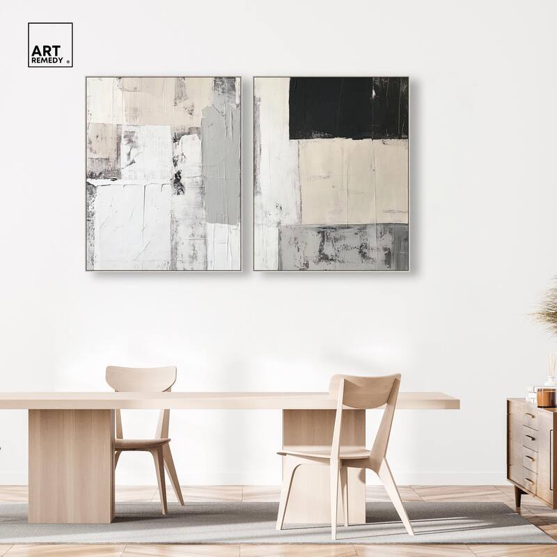 Chalk and Charcoal Canvas Set of 2 by Art Remedy