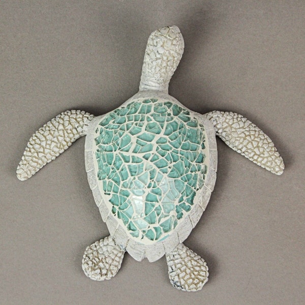 7 Inch Resin Sea Turtle Sculpture Wall Hanging Beach Home Decor Art