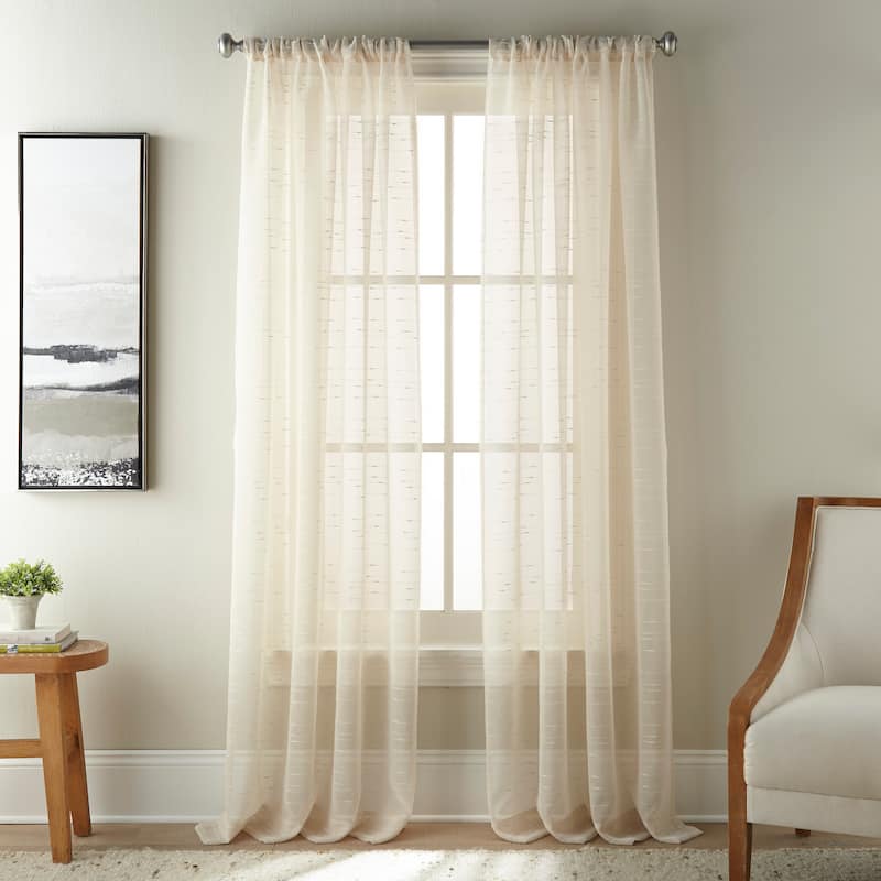 Nanshing Emma Semi-Sheer Rod Pocket Curtain Panel Pair - 50" x 84" - Beige