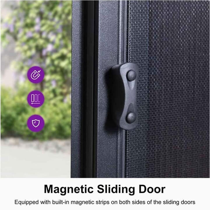 PURPLE LEAF Double Top Outdoor Wood Grain Sunroom Screen House Patio Hardtop Gazebo