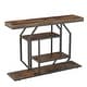 preview thumbnail 5 of 15, Console Table Industrial 4-Tier Entryway Table Narrow Wood Accent Tables with Storage Shelves for Living Room, Hallway, Foyer