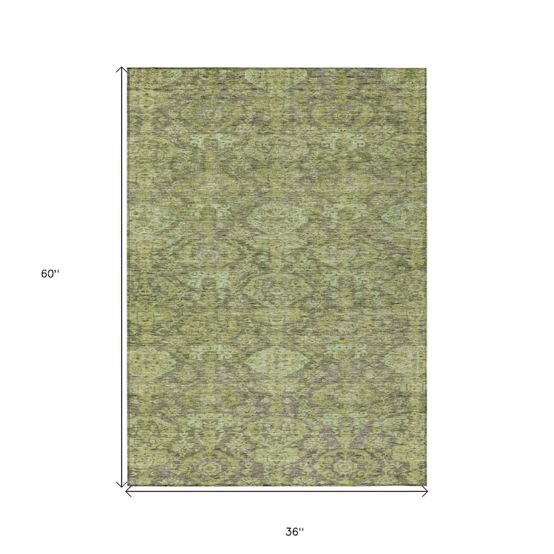 HomeRoots Damask Transitional Rectangle Outdoor Rug