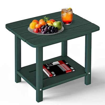 Adirondack Square Side Table - 18.4" HDPE Outdoor End Table