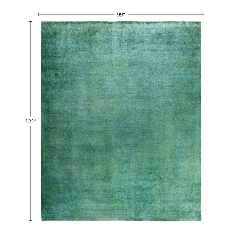Overdyed One-of-a-Kind Hand-Knotted Area Rug - Green - 8' 3" x 10' 1"