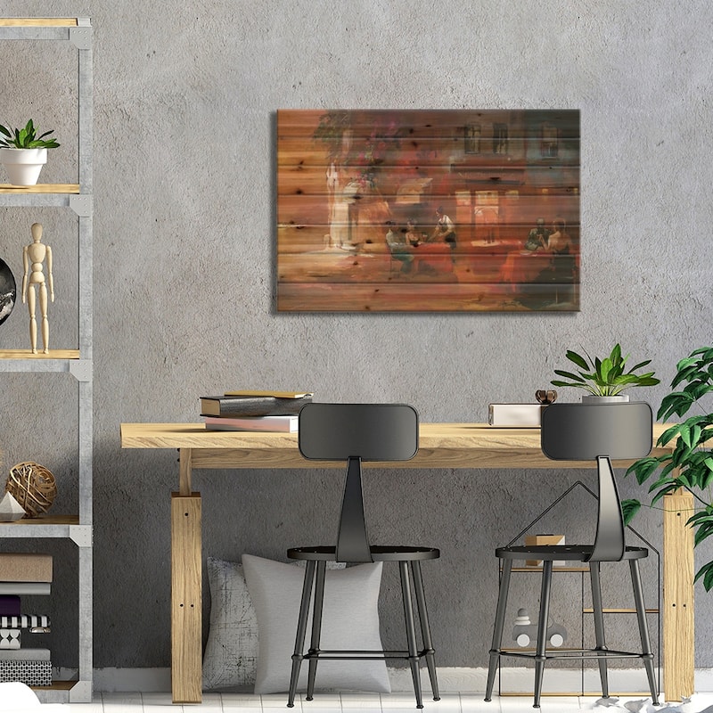 Dinner For Two II Print On Wood by Willem Haenraets - Multi-Color