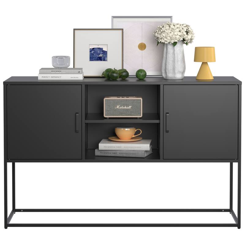 Modern Metal Sideboard Buffet with Plenty of Storage Space and Elegant Handles