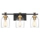 preview thumbnail 6 of 6, 3-light Bathroom Vanity Light, Bathroom Over Sink Lighting - 21.3 x 9.2 x 7 inches Black and Gold