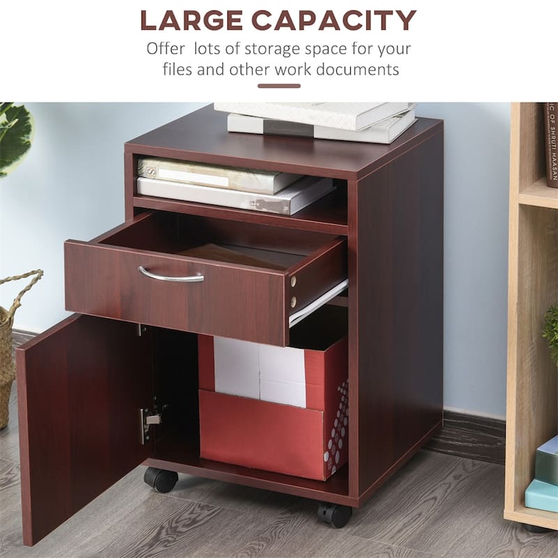 Mobile Storage Cabinet Organizer w/Drawer,Printer Stand with Castors
