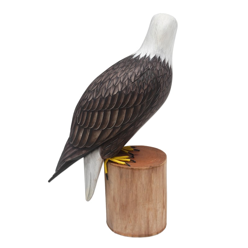 Novica Handmade Iconic Bald Eagle Wood Sculpture