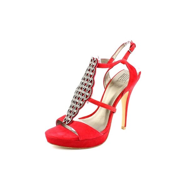 Pelle Moda Fiby Women Open-Toe Suede Red Heels