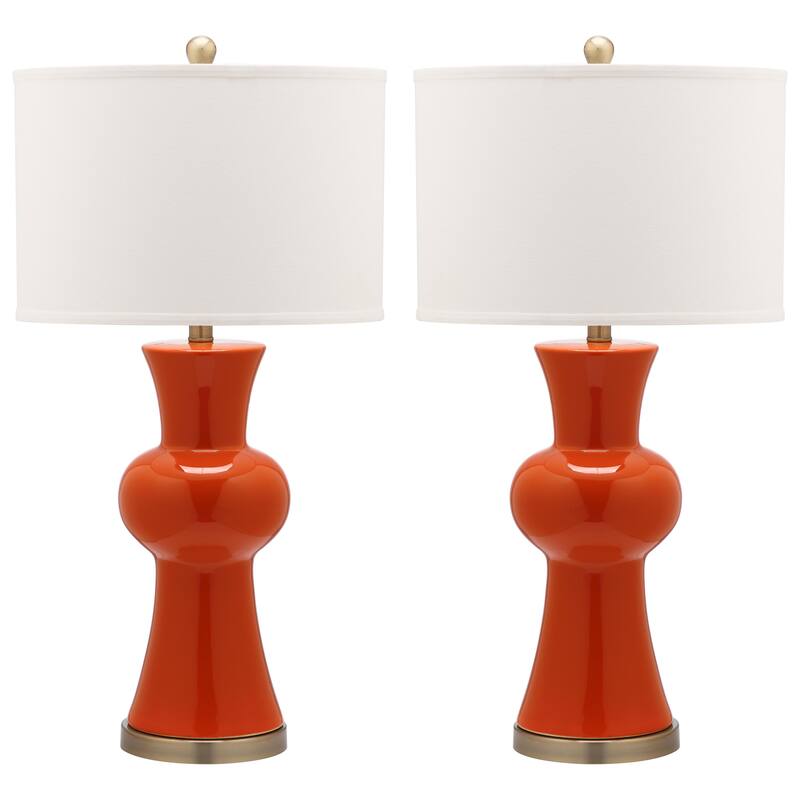 SAFAVIEH Lighting Misti 30 Inch Navy Column Lamp (Set of 2)