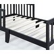 preview thumbnail 6 of 4, Solid Wood Toddler Bed Black suitable for kids'bedroom