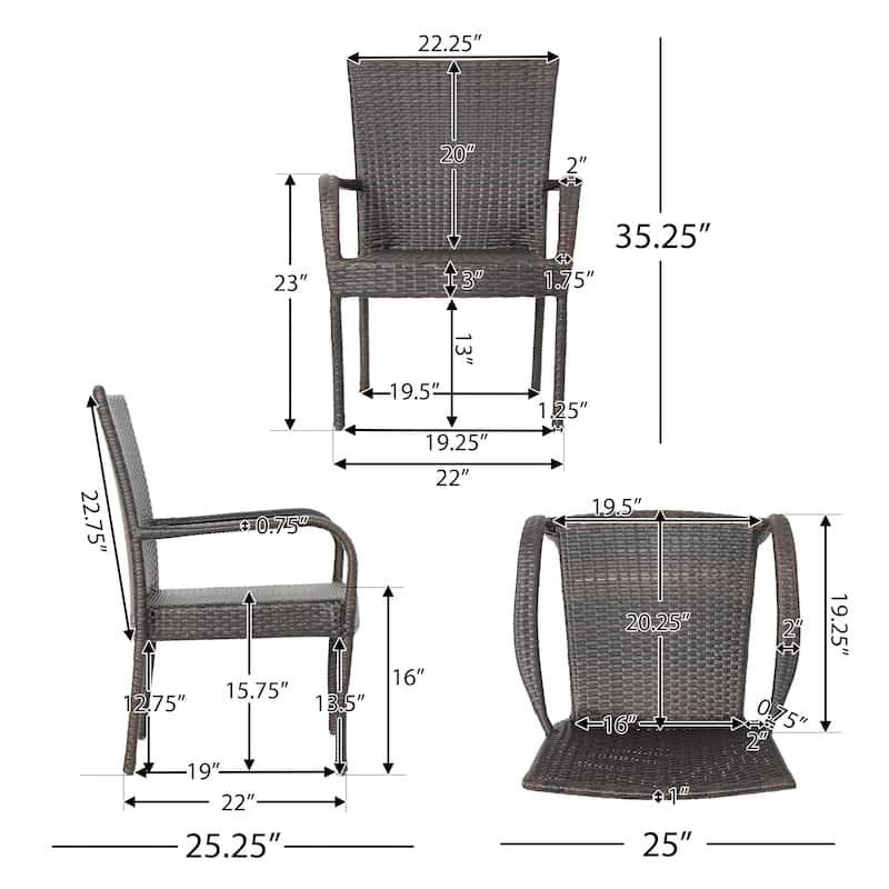 Christopher Knight Home Benhill Outdoor Contemporary Wicker Stacking Chairs (Set of 2)
