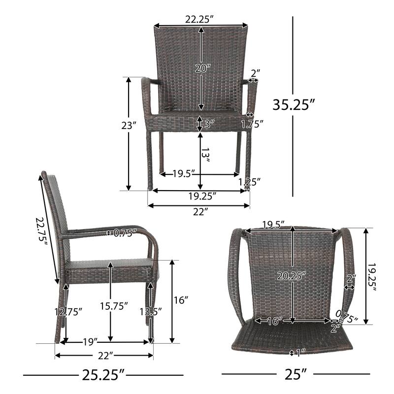 Grant Outdoor 5-piece Wicker Dining Set by Christopher Knight Home