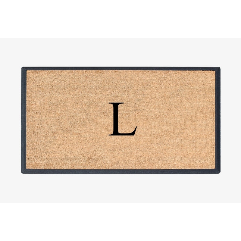 A1HC Rubber and Coir Molded Double Monogrammed Door Mat 30"x48" - monogrammed l