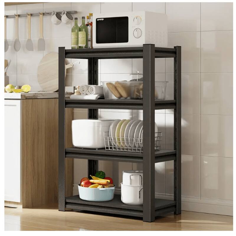 63" Industrial Heavy Duty 4-Tier Shelving Unit - Black