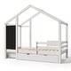 preview thumbnail 5 of 4, Twin Size House Bed with Blackboard and Drawers, Two assembly options