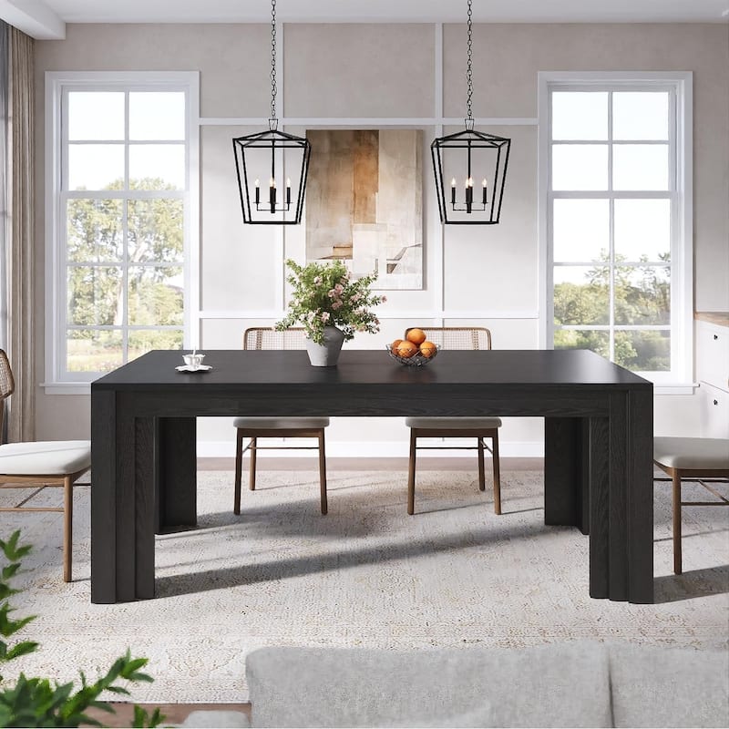 63-Inch Dining Table, Large Rectangular Kitchen Table, Dinner Table for Dining Room, Living Room, Kitchen