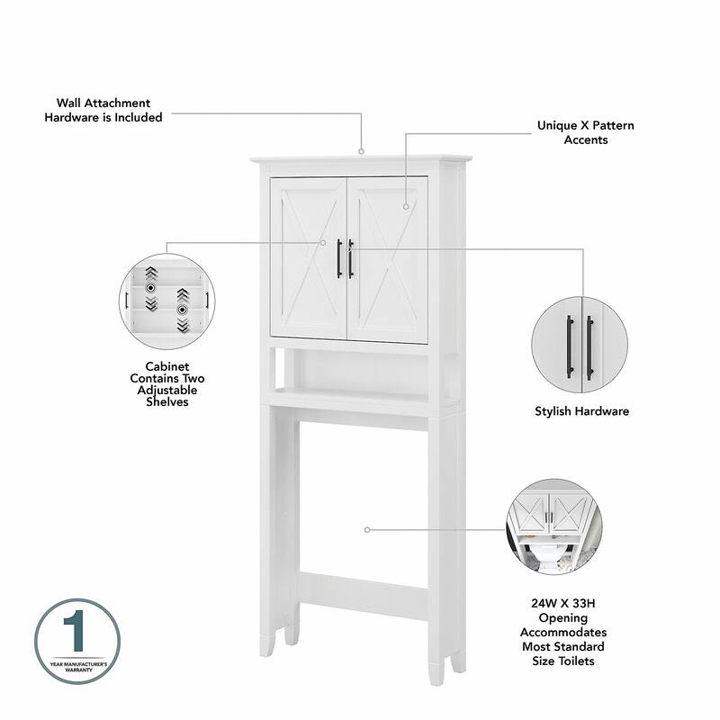 Key West 24W Bathroom Vanity, Mirror and Space Saver by Bush Furniture