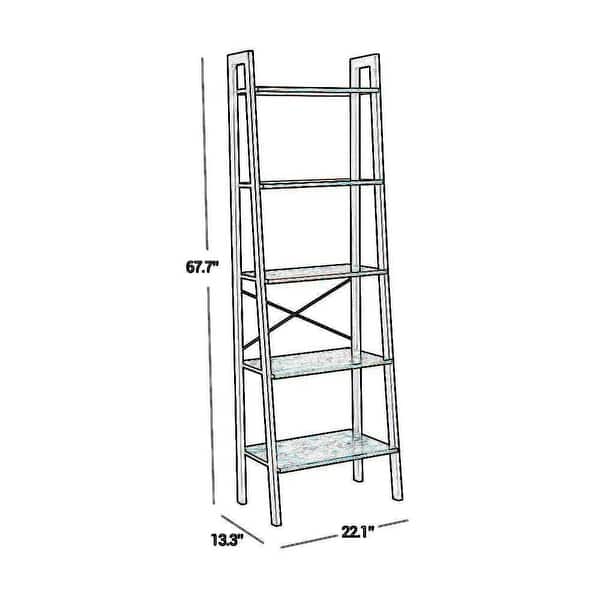 Carbon Loft Jubilee Five-tiered Rustic Wooden Ladder Shelf with Iron ...