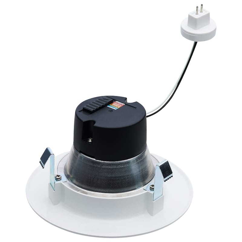 6.5W LED Downlight Retrofit 4In Baffle CCT Selectable 12V Matte White Finish
