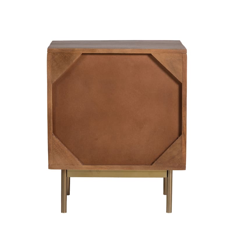 Curtis Solid Wood Two-Drawer Nightstand