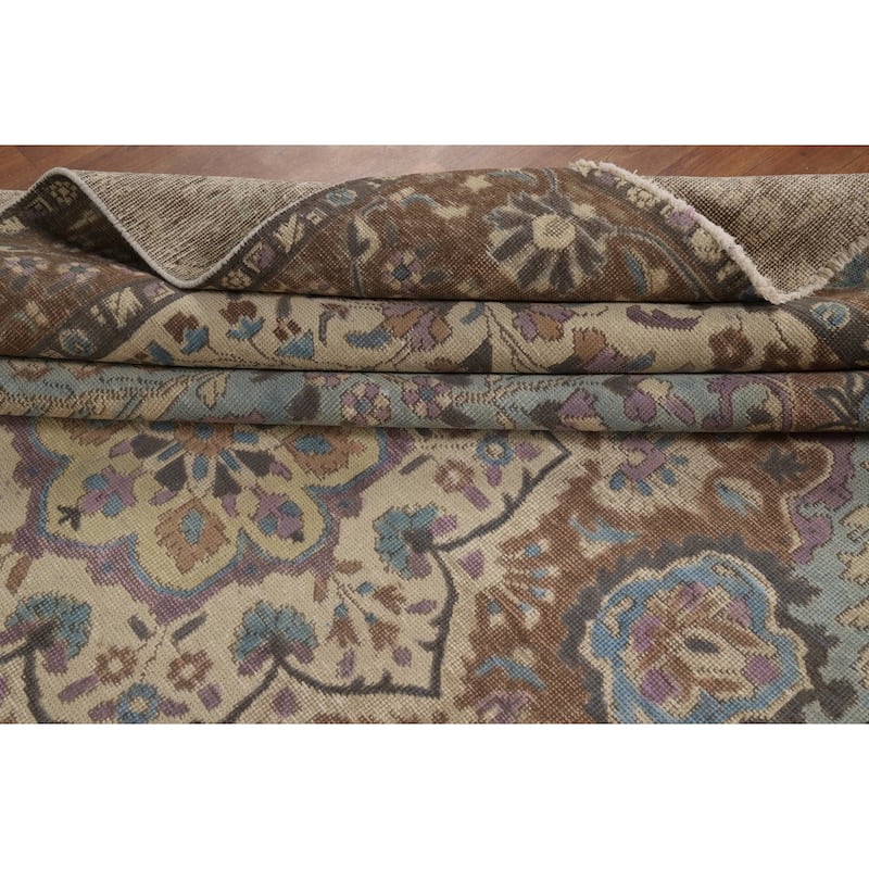 Traditional Floral Tabriz Persian Rug Traditional Handmade Wool Carpet - 9'7"x 12'8"