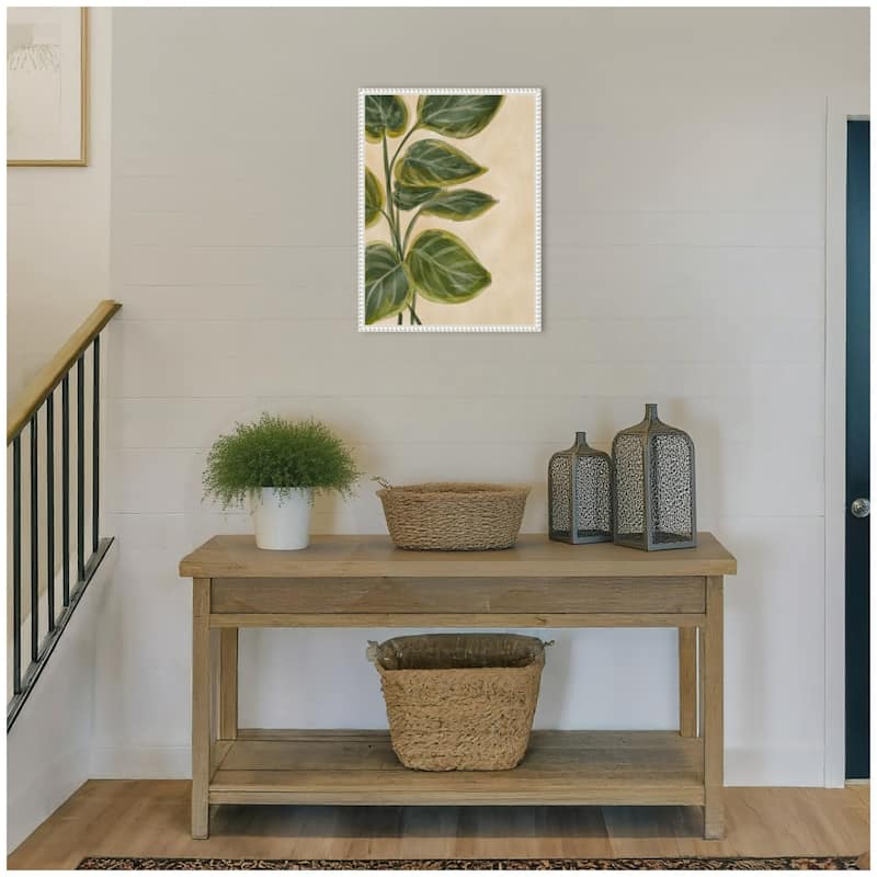Kate and Laurel Sylvie Green Foliage Framed Canvas by Nikita Jariwala