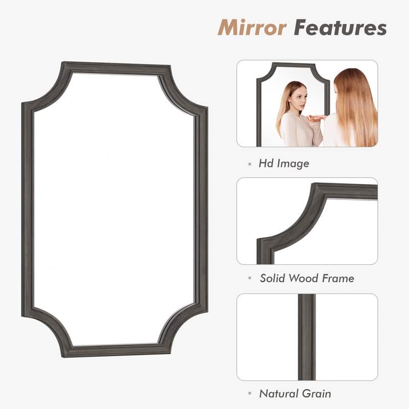 Full Scalloped Corners Arch Square Mirror